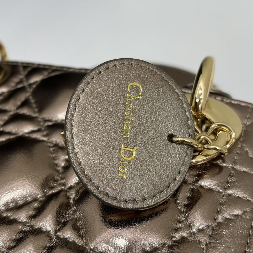Replica Lady Dior Mini Golden-Tone Metallic - best quality luxury bag dupe