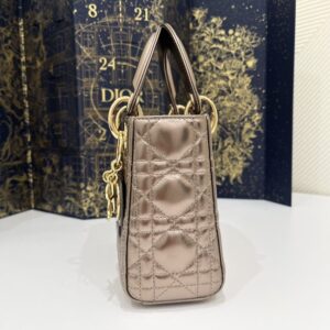 Replica Lady Dior Mini Golden-Tone Metallic - high-end fake designer purse