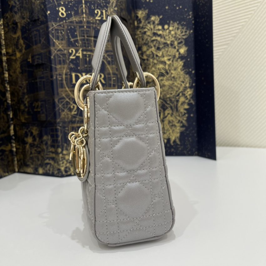 Replica Lady Dior Mini Grey Sillver - best quality luxury bag dupe