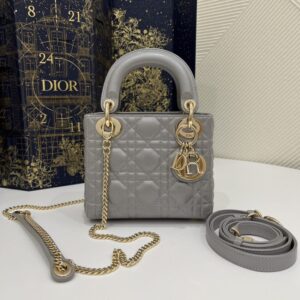 Replica Lady Dior Mini Grey Sillver - ultra-realistic fake designer tote