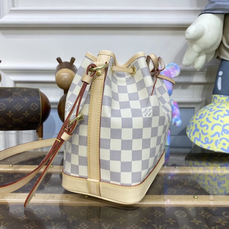 Replica Louis Vuitton Noe Bucket White Grid - premium 1:1 fake handbag model