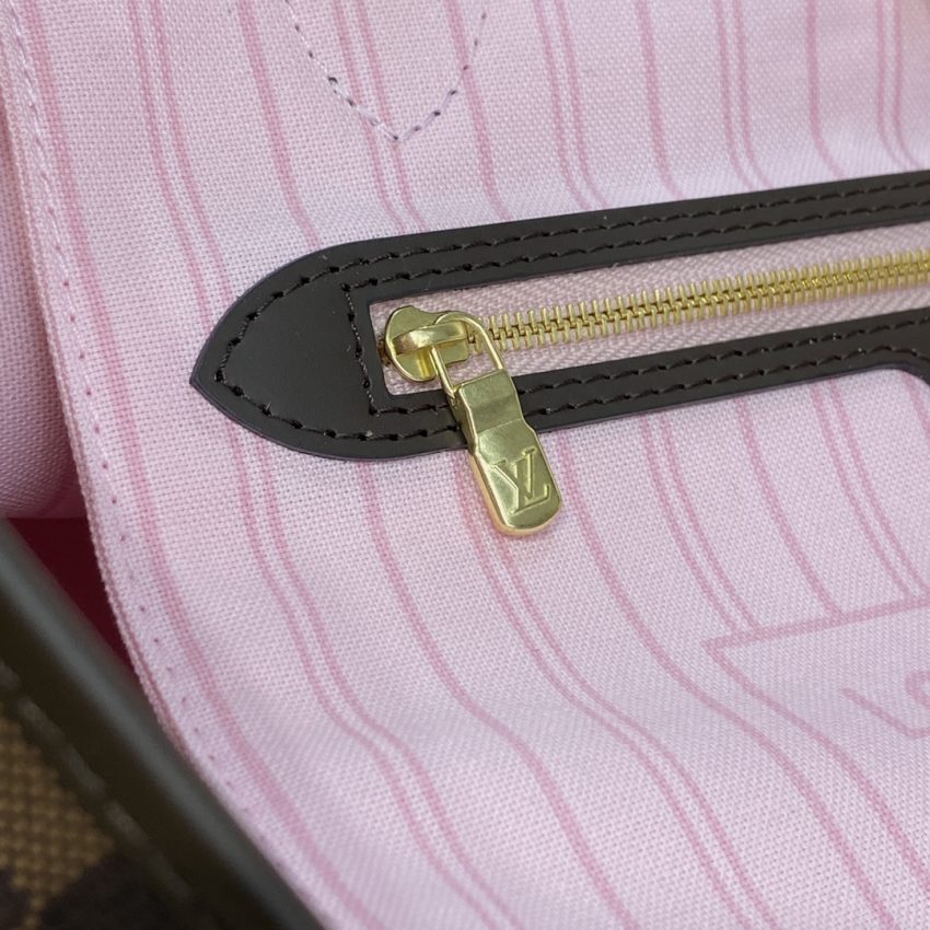 Replica Louis Vuitton Neverfull MM Grid Pink Inside - ultra-realistic fake designer tote