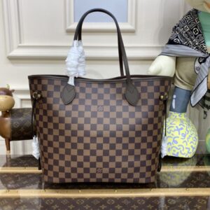 Replica Louis Vuitton Neverfull MM Grid Pink Inside - authentic-look luxury purse replica