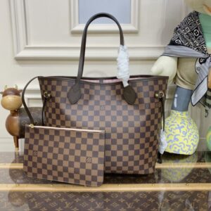 Replica Louis Vuitton Neverfull MM Grid Pink Inside - top-rated replica designer bag