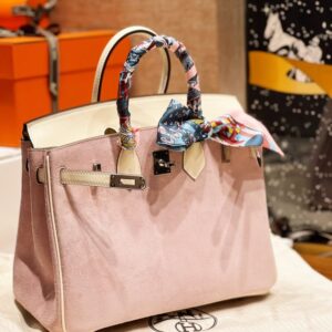 Replica Hermes Birkin Pink Suede - 1:1 designer replica handbag