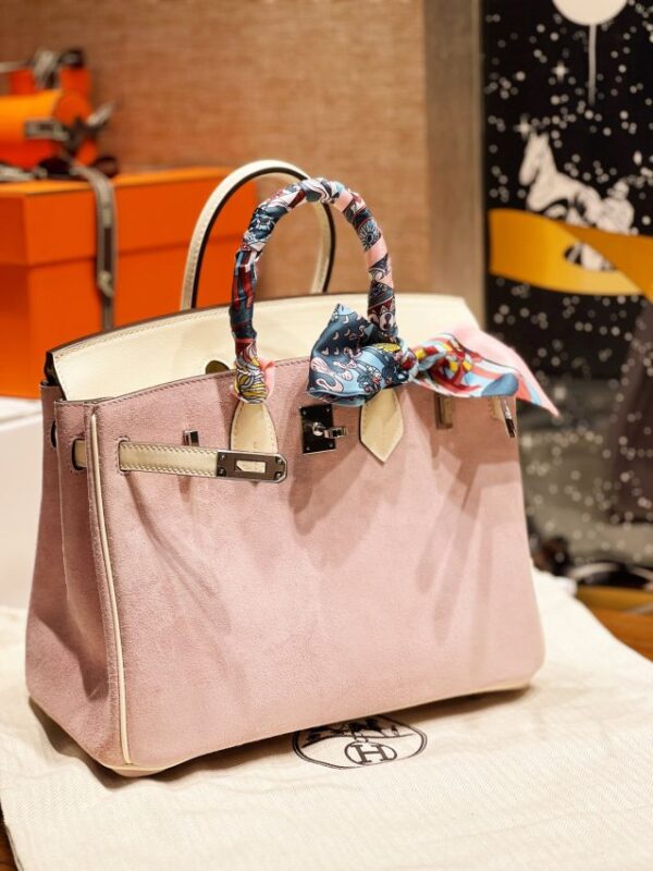 Replica Hermes Birkin Pink Suede - 1:1 designer replica handbag