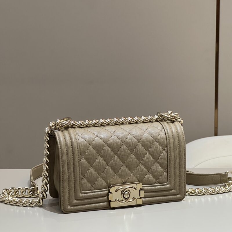 Replica CHANEL Le Boy Milk Tea - premium 1:1 fake handbag model