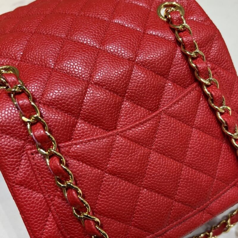 Replica CHANEL Classic Flap 17cm Bright Red - near-authentic luxury replica handbag