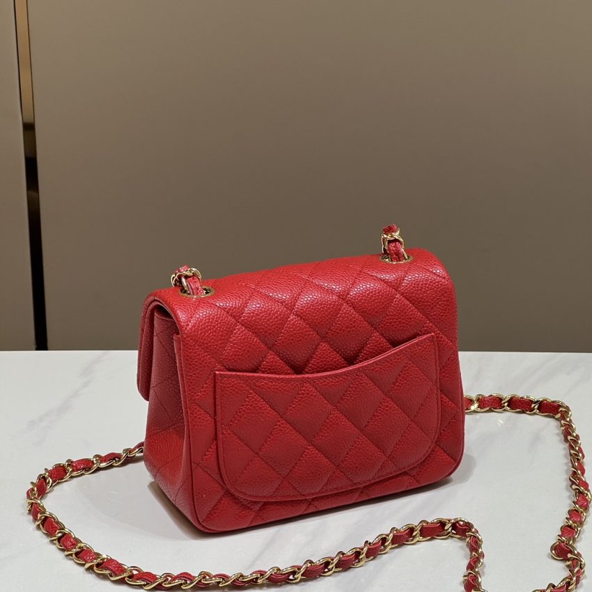 Replica CHANEL Classic Flap 17cm Bright Red - top-rated replica designer bag