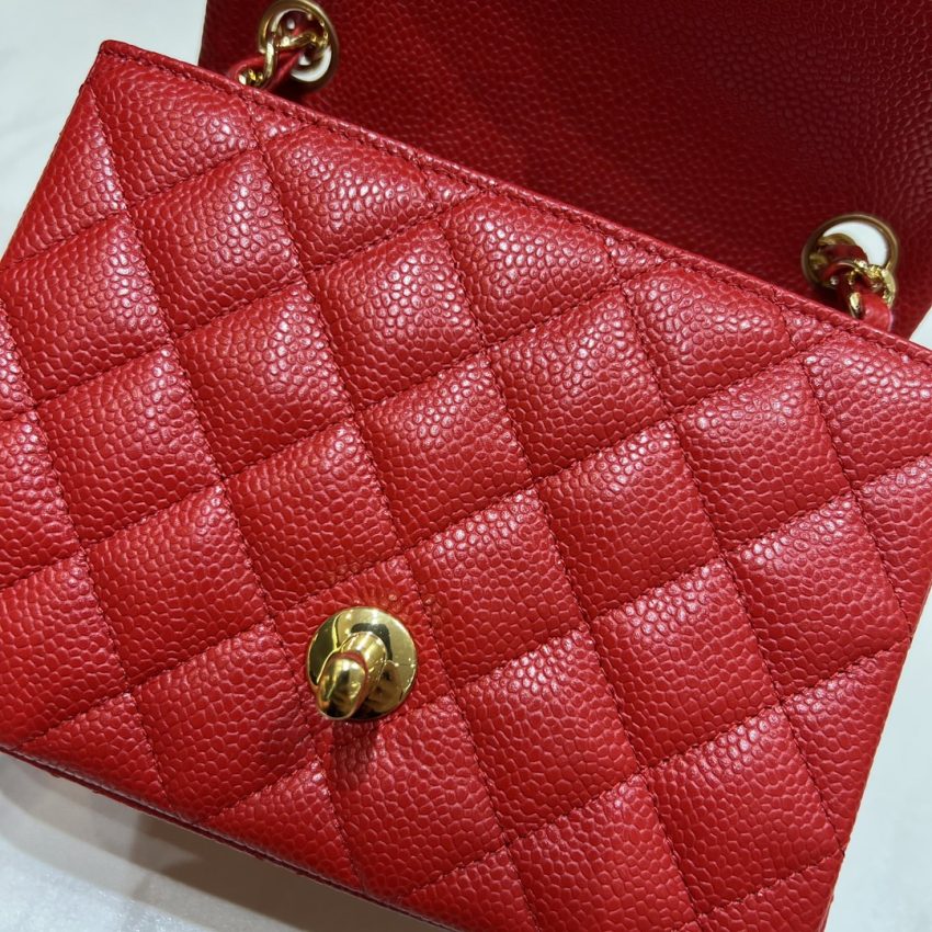 Replica CHANEL Classic Flap 17cm Bright Red - elite superclone designer purse