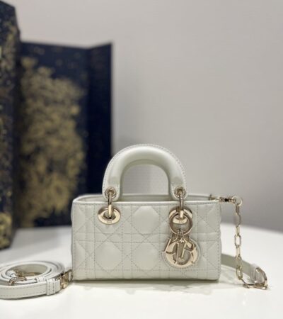 Replica Lady D-Joy Mini Bag White - top-rated replica designer bag