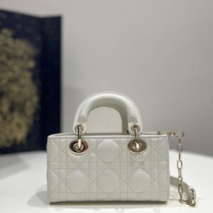 Replica Lady D-Joy Mini Bag White - high-end fake designer purse