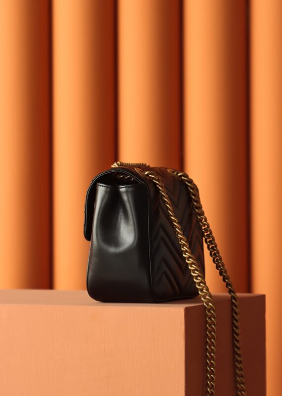 Replica Gucci GG Marmont Square Black - best quality luxury bag dupe
