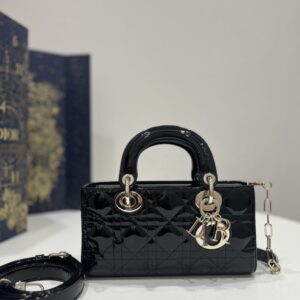 Replica Dior Lady D-Joy Bag Patent Black - premium 1:1 fake handbag model