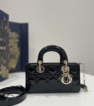 Replica Dior Lady D-Joy Bag Patent Black - premium 1:1 fake handbag model