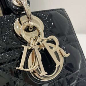 Replica Dior Lady D-Joy Bag Patent Black - authentic-look luxury purse replica