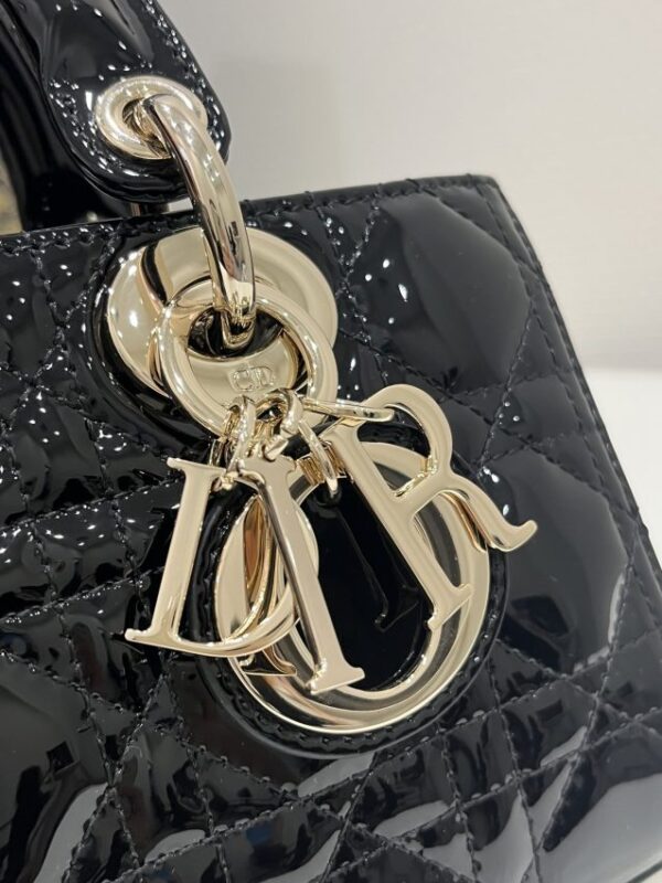 Replica Dior Lady D-Joy Bag Patent Black - authentic-look luxury purse replica