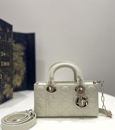 Replica Dior Lady D-Joy Bag White Patent - high-accuracy replica luxury purse