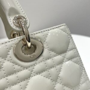 Replica Dior Lady D-Joy Bag White Patent - near-authentic luxury replica handbag