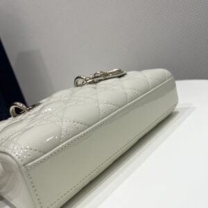 Replica Dior Lady D-Joy Bag White Patent - high-quality designer bag clone