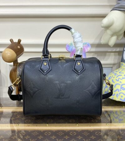 Replica Louis Vuitton Speedy Bandouliere 25 Black - near-authentic luxury replica handbag