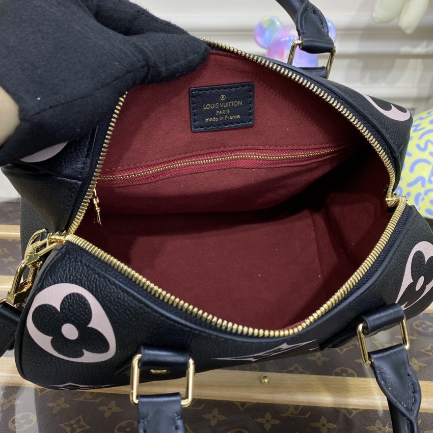 Replica Louis Vuitton Speedy Bandouliere 25 Black-Pink - elite superclone designer purse