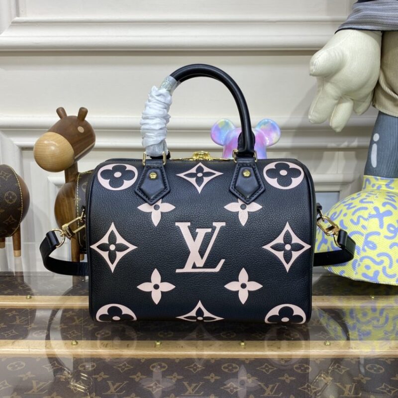 Replica Louis Vuitton Speedy Bandouliere 25 Black-Pink - top-tier luxury replica shoulder bag