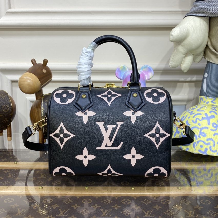 Replica Louis Vuitton Speedy Bandouliere 25 Black-Pink - top-tier luxury replica shoulder bag