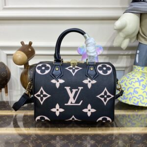 Replica Louis Vuitton Speedy Bandouliere 25 Black-Pink - 1:1 designer replica handbag