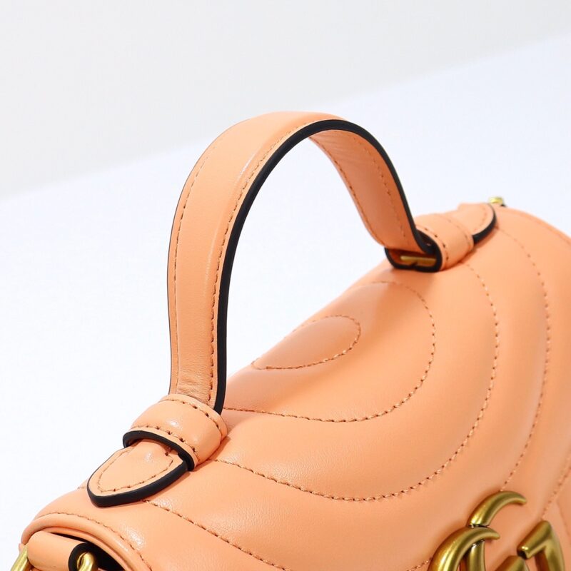 Replica Gucci GG Marmont Top Handle Apricot - top-tier luxury replica shoulder bag