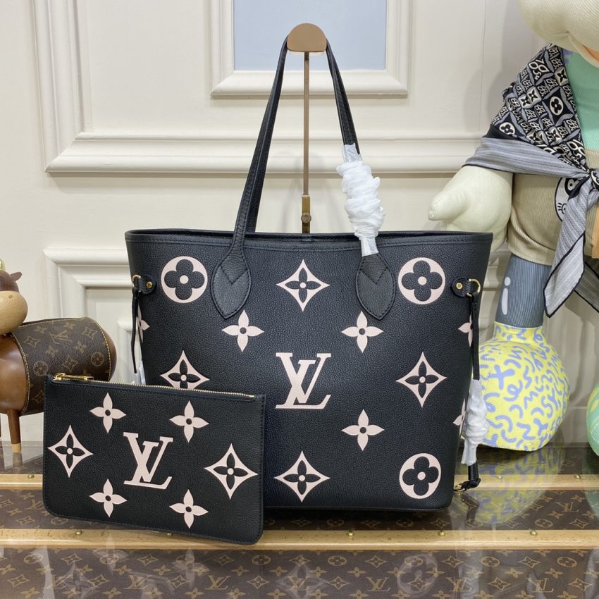 Replica Louis Vuitton Neverfull MM Black Pink - best quality luxury bag dupe