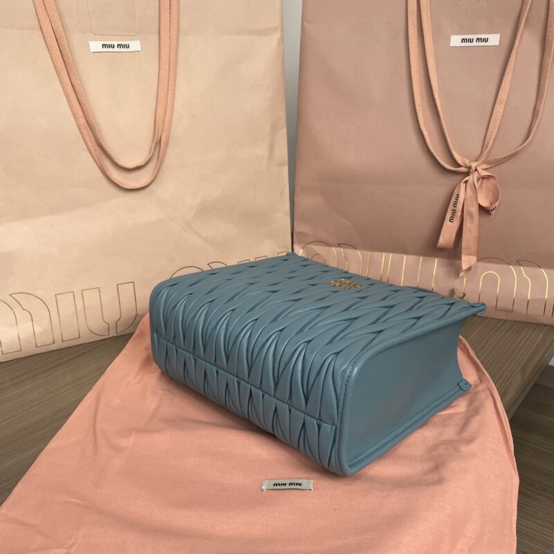 Replica Miu Miu Matelassé Tote Blue - best-selling designer handbag dupe