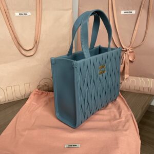 Replica Miu Miu Matelassé Tote Blue - premium 1:1 fake handbag model