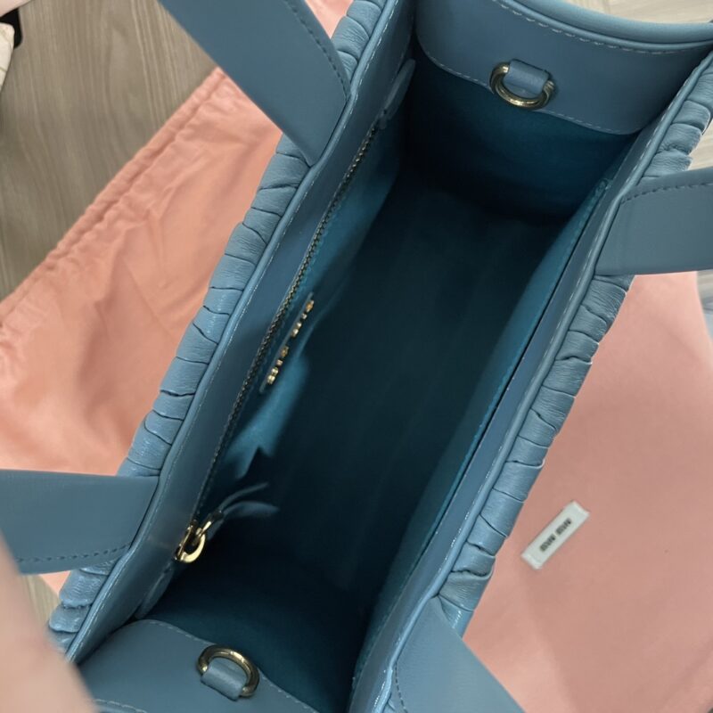 Replica Miu Miu Matelassé Tote Blue - authentic-look luxury purse replica