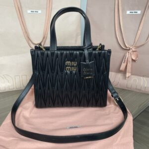 Replica Miu Miu Matelassé Tote Black - top-tier luxury replica shoulder bag
