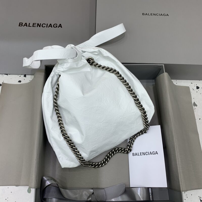 Replica Balenciaga Crush Small Tote White - realistic designer-inspired fake bag