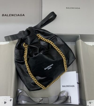 Replica Balenciaga Crush Small Tote Black - top-tier luxury replica shoulder bag