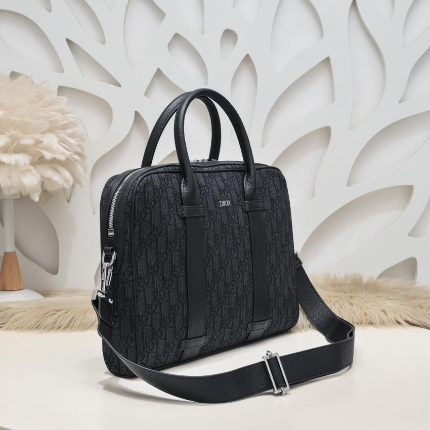 Replica Dior Oblique Briefcase Black - ultra-realistic fake designer tote