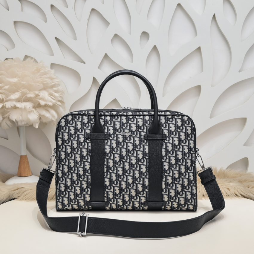 Replica Dior Oblique Briefcase White - top-rated replica designer bag