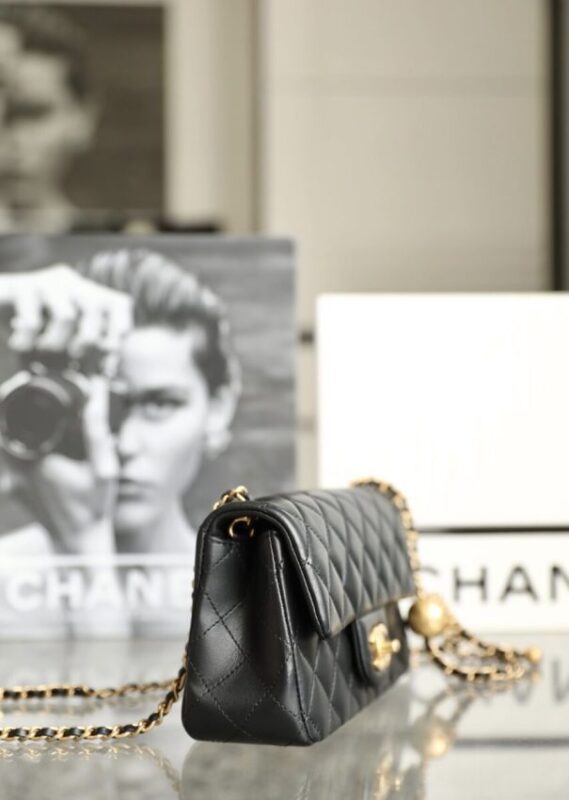 Replica CHANEL CF 17cm Golden Ball Black - authentic-look luxury purse replica