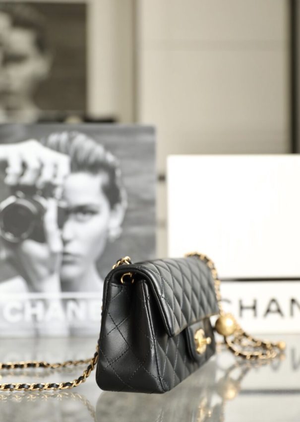 Replica CHANEL CF 17cm Golden Ball Black - authentic-look luxury purse replica