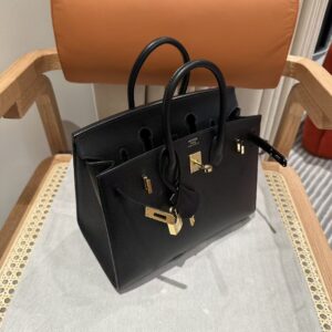 Replica Hermes Birkin Epsom Black Noir Gold - ultra-realistic fake designer tote