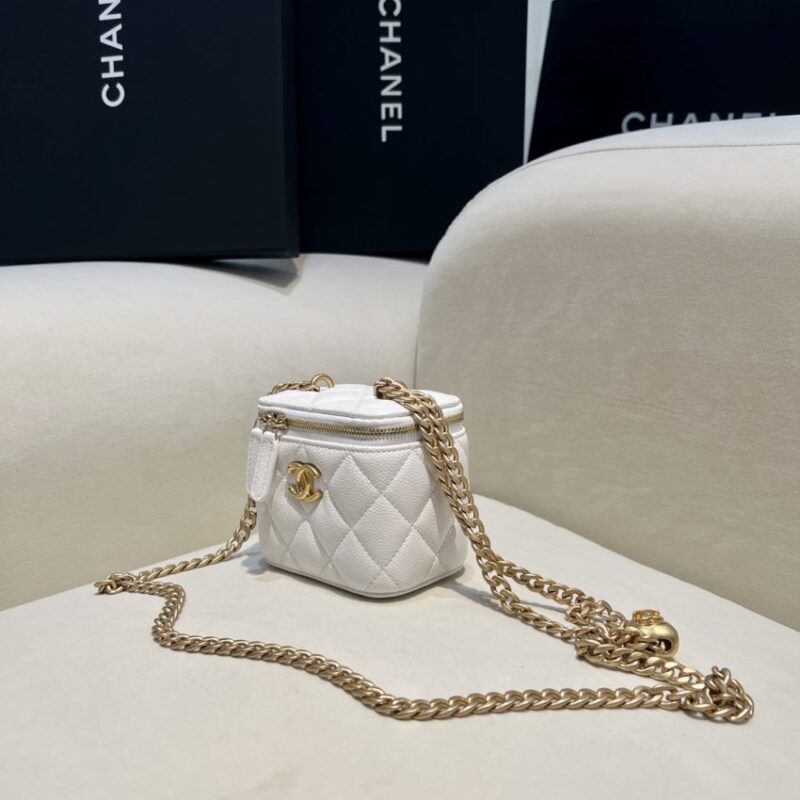 Replica CHANEL 23P Heart Lipstick Bag White - elite superclone designer purse