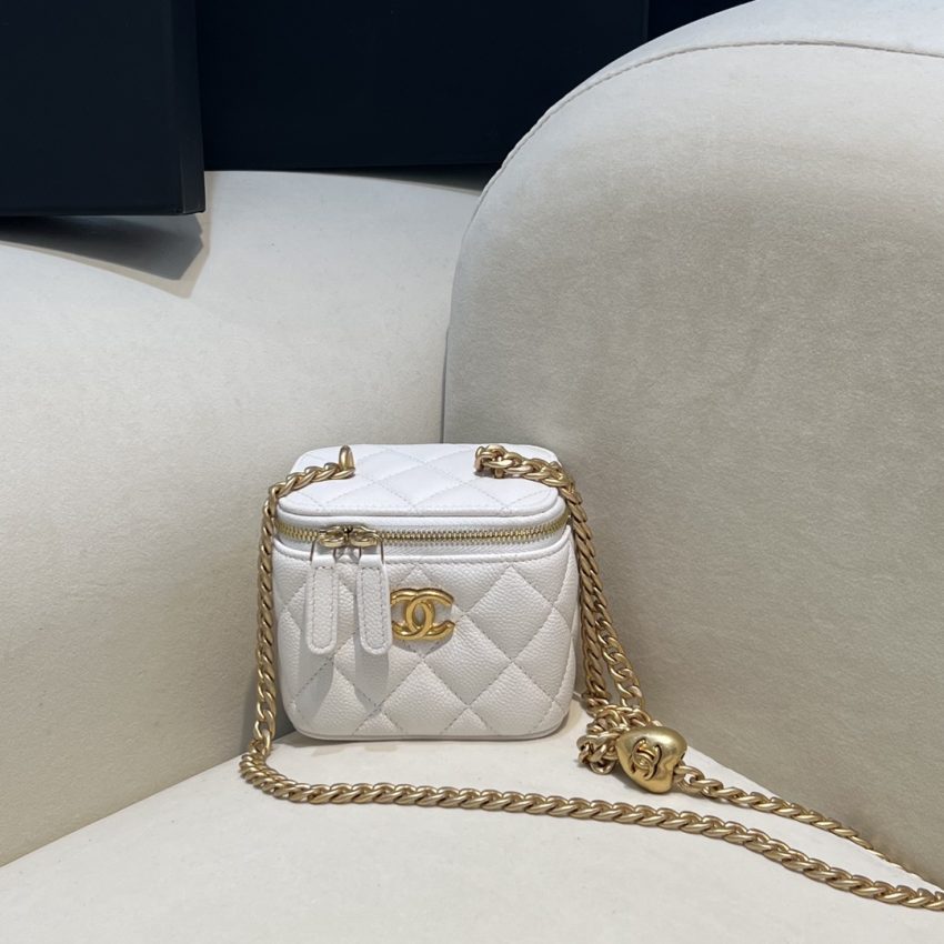 Replica CHANEL 23P Heart Lipstick Bag White - 1:1 designer replica handbag