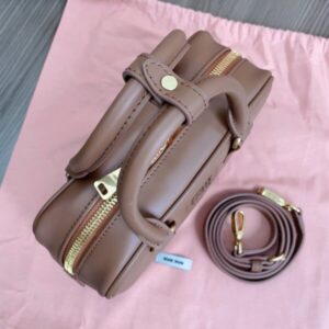 Replica Miu Miu Arcadie Small Full Brown - authentic-look luxury purse replica