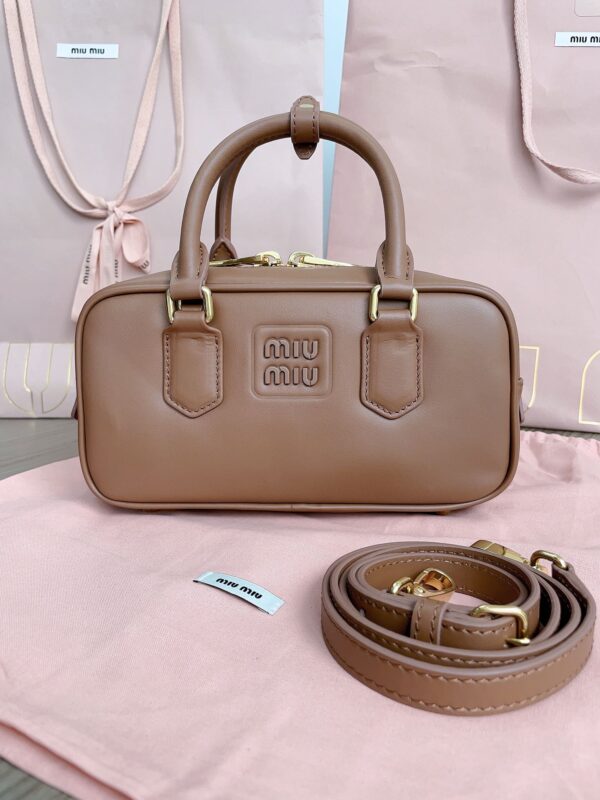 Replica Miu Miu Arcadie Small Full Brown - top-tier luxury replica shoulder bag