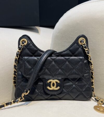 Replica CHANEL 23c Hobo Small Black - authentic-look luxury purse replica
