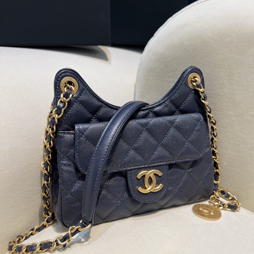 Replica CHANEL 23c Hobo Small Dark Blue - high-quality designer bag clone