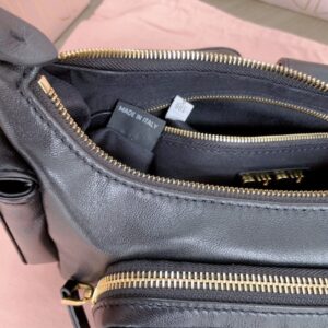 Replica Miu Miu Nappa Pocket Bag Black - premium-grade designer purse dupe