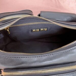 Replica Miu Miu Nappa Pocket Bag Black - top-tier luxury replica shoulder bag